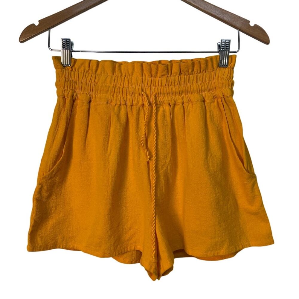 Abound Drawstring Elastic Waist Casual Shorts with Pockets Color Orange Size S